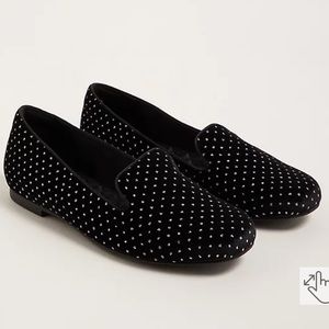 TORRID GLITTER LOAFER - BLACK VELVET 7.5 WW NWT